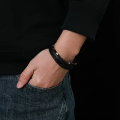 Bracelet Homme Redskins Bijoux - 285823 Cuir Noir