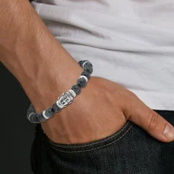 Bracelet Homme So Charm - B4281-GRIS - Bracelet Mode Noir