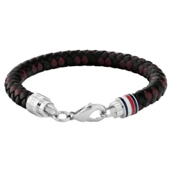Bracelet Homme Tommy Hilfiger Tyson - 2790632 Acier, Cuir Argent, Noir