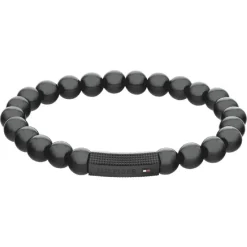 Bracelet Homme Tommy Hilfiger Beads - 2790581 Acier Noir Ajustable Circonference Interieure : 180Mm
