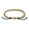 Bracelet Homme Tommy Hilfiger Braided Metal 2790512 - Acier, Nylon Doré, Bleu