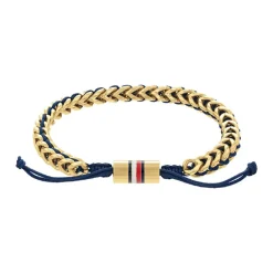 Bracelet Homme Tommy Hilfiger Braided Metal 2790512 - Acier, Nylon Doré, Bleu