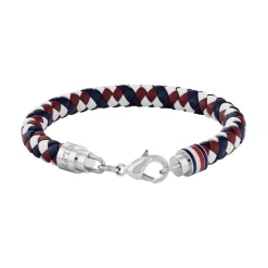 Bracelet Homme Tommy Hilfiger Tyson - 2790633 Acier, Cuir Argent, Muliticolore