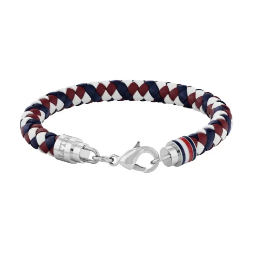 Bracelet Homme Tommy Hilfiger Tyson - 2790633 Acier, Cuir Argent, Muliticolore