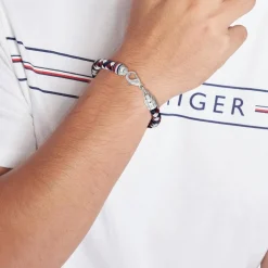 Bracelet Homme Tommy Hilfiger Tyson - 2790633 Acier, Cuir Argent, Muliticolore