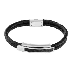 Bracelet HommeTommy Hilfiger Carbon Fiber 2790357 - Cuir, Acier Noir