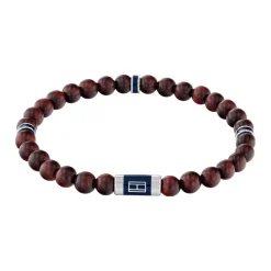 Bracelet HommeTommy Hilfiger Beaded 2790324 - Acier, Bois Marron, Gris