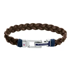 Bracelet HommeTommy Hilfiger Casual Core 2790309S - Cuir, Acier Marron, Bleu