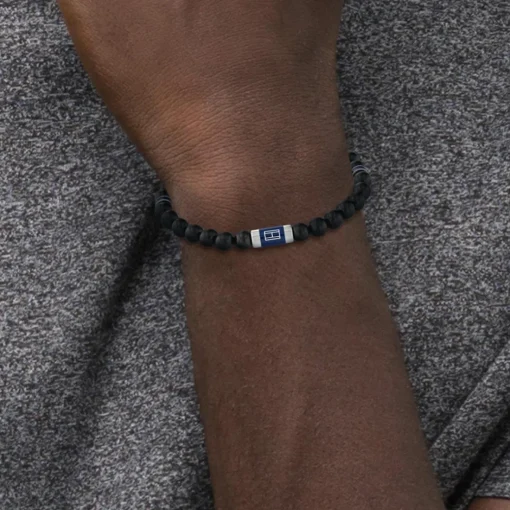 Bracelet HommeTommy Hilfiger Beaded 2790323 - Acier, Bois Noir