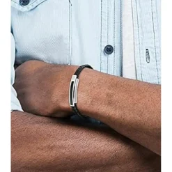 Bracelet HommeTommy Hilfiger Carbon Fiber 2790357 - Cuir, Acier Noir