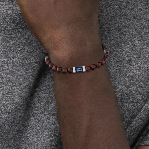 Bracelet HommeTommy Hilfiger Beaded 2790324 - Acier, Bois Marron, Gris