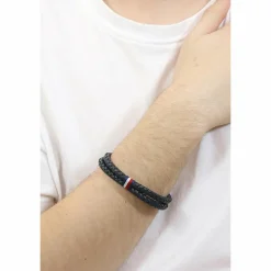 Bracelet HommeTommy Hilfiger Carabiner 2790362S - Cuir, Acier Bleu