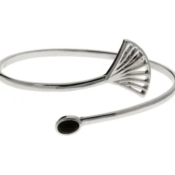 Bracelet Jonc Arielle Argenté & Onyx Noir
