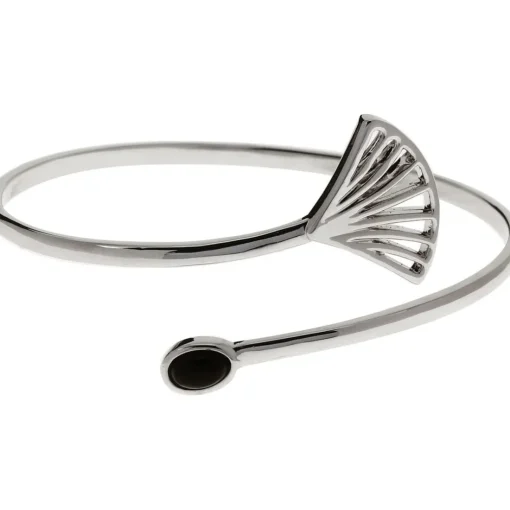 Bracelet Jonc Arielle Argenté & Onyx Noir