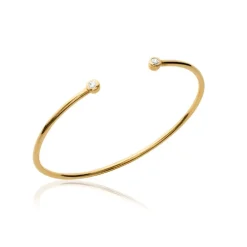 Bracelet Jonc plaqué or oxyde de zirconium 56mm Maison de la Bijouterie UWZ65656