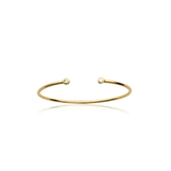 Bracelet Jonc plaqué or oxyde de zirconium 56mm Maison de la Bijouterie UWZ65656