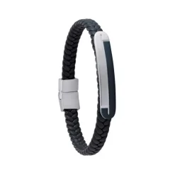 Bracelet Jourdan ALFONSO UN003H - Bracelet En Cuir et Acier Homme