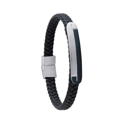 Bracelet Jourdan ALFONSO UN003H - Bracelet En Cuir et Acier Homme