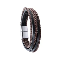 Bracelet Jourdan BYRON KA003H - Bracelet En Acier et Cuir Homme