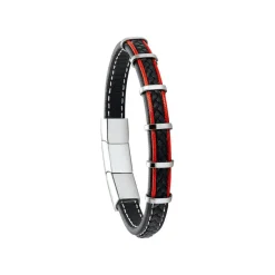 Bracelet Jourdan KESSEL RC011H - Bracelet En Cuir et Acier Homme