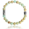Bracelet Lauren Steven Design ML064 - Bracelet En Pierre Naturelle Jaspe Aqua Terra Blue Homme