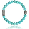 Bracelet Lauren Steven Design ML072 - Bracelet En Pierre Naturelle Turquoise Homme