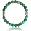 Bracelet Lauren Steven Design ML059 - Bracelet En Pierre Naturelle Jasper de Mer Vert Homme