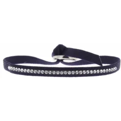 Bracelet Les Interchangeables A41169 - Bracelet Tissu Bleu Cristaux de haute qualité Femme