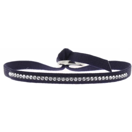 Bracelet Les Interchangeables A41169 - Bracelet Tissu Bleu Cristaux de haute qualité Femme