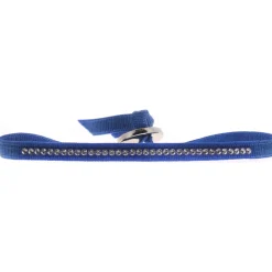 Bracelet Les Interchangeables A41168 - Bracelet Tissu Bleu Cristaux de haute qualité Femme