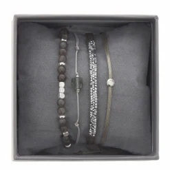Bracelet Les Interchangeables A38630 - Bracelet Tissu Vert Cristaux de haute qualité Femme