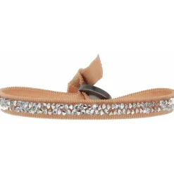 Bracelet Les Interchangeables A24982 - Bracelet Tissu Orange Cristaux de haute qualité Femme