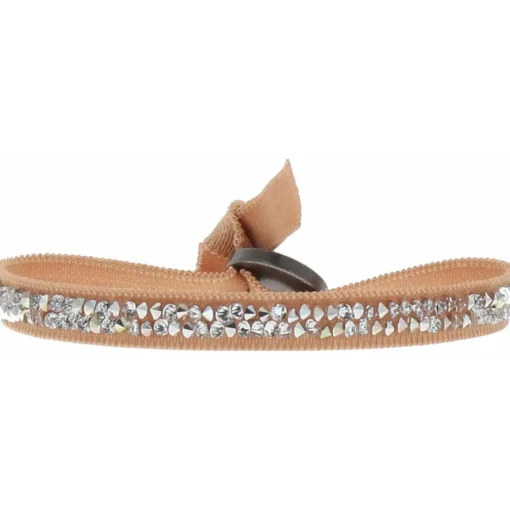 Bracelet Les Interchangeables A24982 - Bracelet Tissu Orange Cristaux de haute qualité Femme