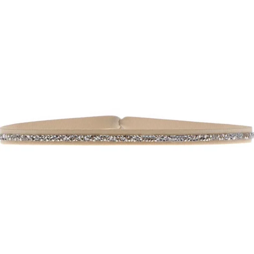 Bracelet Les Interchangeables A39613 - Bracelet Tissu Beige Cristaux de haute qualité Femme