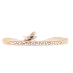 Bracelet Les Interchangeables A36382 - Bracelet Tissu Beige Cristaux de haute qualité Femme