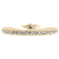 Bracelet Les Interchangeables A41159 - Bracelet Tissu Beige Cristaux de haute qualité Femme