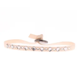 Bracelet Les Interchangeables A37781 - Bracelet Tissu Rose Cristaux de haute qualité Femme