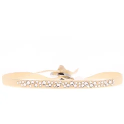 Bracelet Les Interchangeables A37770 - Bracelet Tissu Rose Cristaux de haute qualité Femme