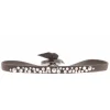 Bracelet Les Interchangeables A36699 - Bracelet Tissu Marron Cristaux de haute qualité Femme