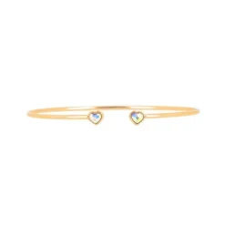 Bracelet Les Interchangeables A59195 - Jonc Double Coeur Doré Femme