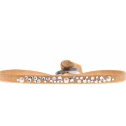 Bracelet Les Interchangeables A36710 - Bracelet Tissu Orange Cristaux de haute qualité Femme