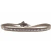 Bracelet Les Interchangeables A31426 - Bracelet Tissu Marron Cristaux de haute qualité Femme