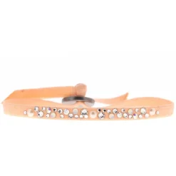 Bracelet Les Interchangeables A36684 - Bracelet Tissu Rose Cristaux de haute qualité Femme
