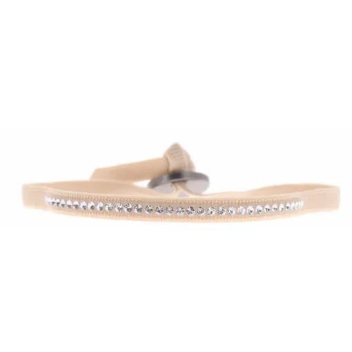 Bracelet Les Interchangeables A36247 - Bracelet Tissu Beige Cristaux de haute qualité Femme