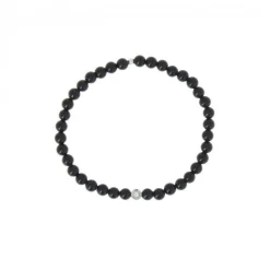 Bracelet Les Interchangeables A59653 - Perle Serti Fleur Noir Femme