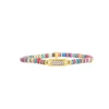 Bracelet Les Interchangeables A58765 - Mini Plaque 2 Rangs Perle Gomme Multicolore Foncé Femme