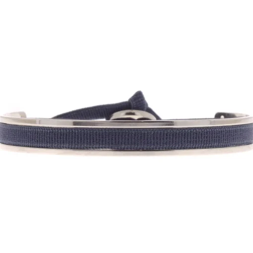 Bracelet Les Interchangeables A43208 - Jonc ruban 4mm Bleu Jean Femme