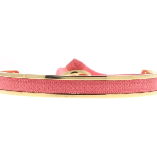Bracelet Les Interchangeables A43057 - Jonc ruban Interchangeables 4mm Corail Clair Femme