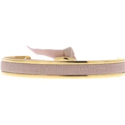 Bracelet Les Interchangeables A43041 - Jonc ruban Interchangeables 4mm Beige Rose Femme