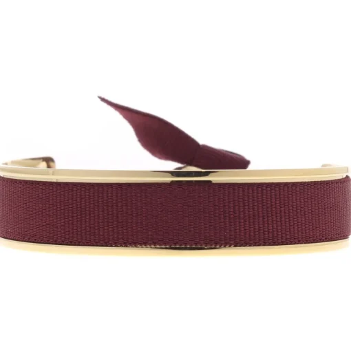 Bracelet Les Interchangeables A42711 - Jonc Ruban Interchangeables 9mm Bordeaux Fonce Femme